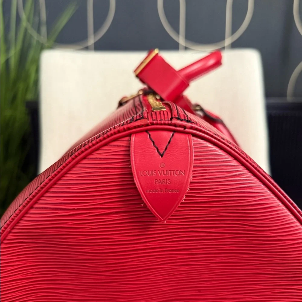 Authentic Louis Vuitton unisex Keepall 50 travel bag red Epi leather - Picture 8 of 16